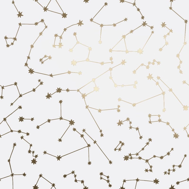 Tempaper x Novogratz White & Metallic Gold Constellations Removable Peel and Stick Wallpaper, 20.5 in X 16.5 ft, Made in the USA - Image 1